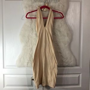 Sexy creamy dress with the back open a little